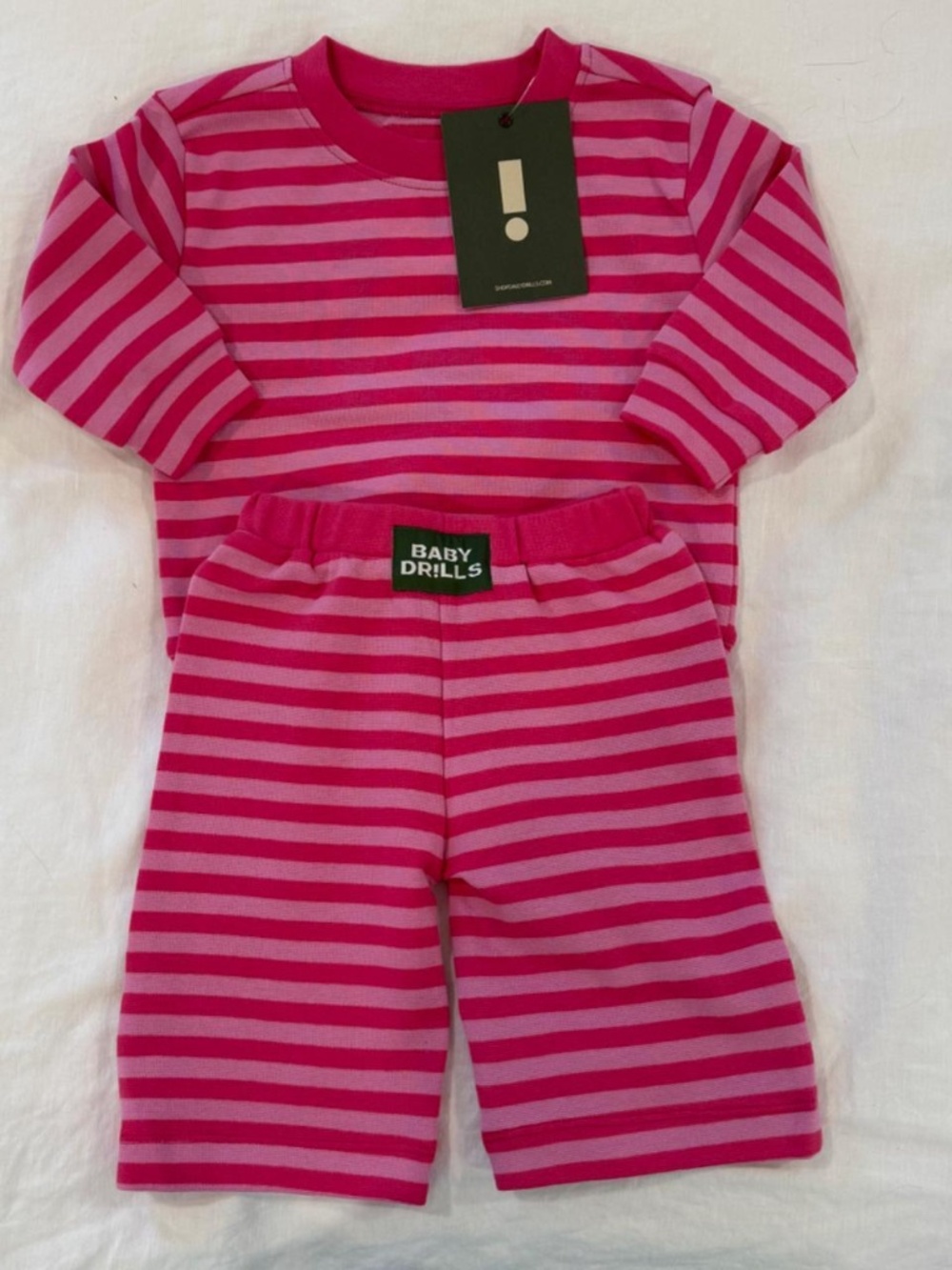 Daily Drills Baby Drills Stripe Set- Hot Shot + Taffy Stripe- Size 6-12 months